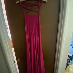 Woman’s backless dress